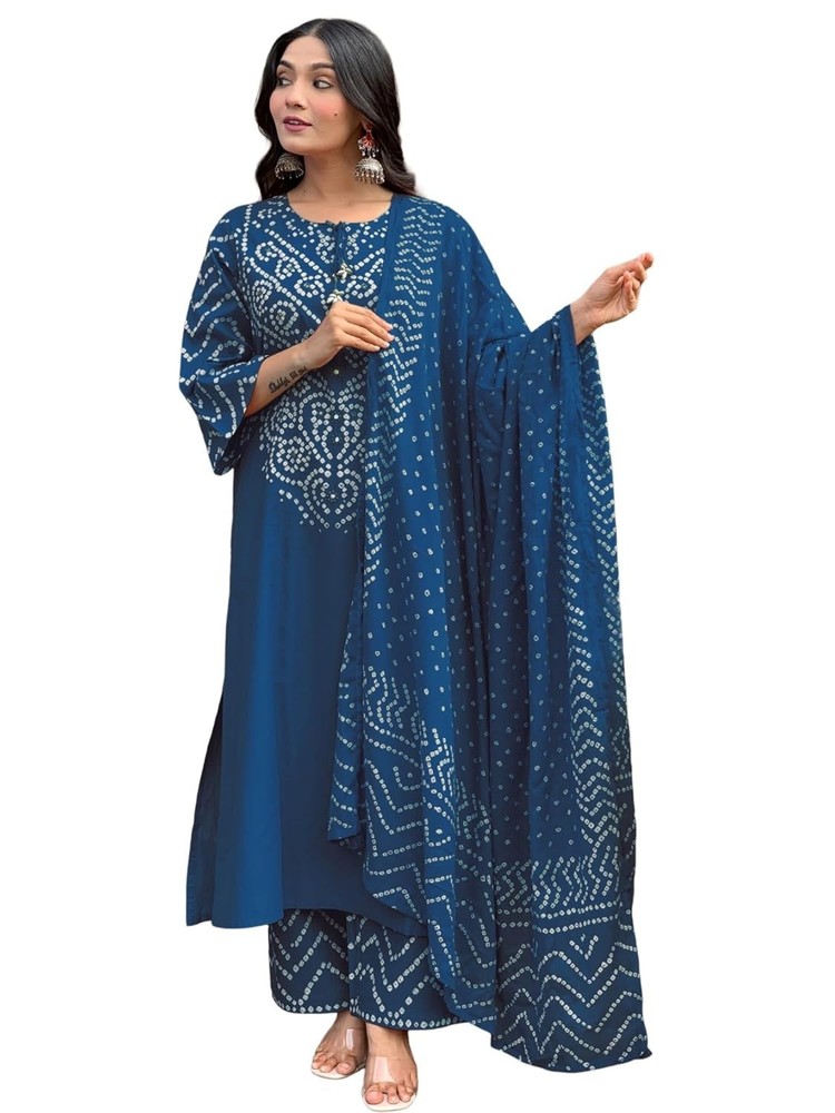 Women’s Viscose Rayon Straight Kurta Pant Dupatta Set