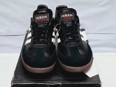 ADS-20 /Adidas Samba shoes, BLACK, size (10 US men-11US women) NEW/DAMAGED BOX