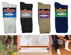 EXTRA WIDE Athletic Comfort Fit Crew Sports Socks Diabetic Stretch USA 1 or 3 PR