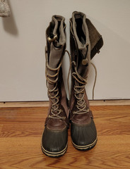 Sorel Conquest Carly Lace-Up Lined Knee-High Snow Boots Brown US 8 EU 39