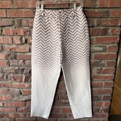 Giorgio Armani Black Label Chevron Zig Zag Silk Blend Trousers Made Italy