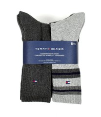 Tommy Hilfiger Men’s Cushion Crew Socks 8 Pairs, Fit Men’s Shoe Size 7-12