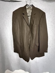 Andrew Fezza Orvis Suit Mens 48L 44×32 Wool Herringbone 2 Piece Jacket Pants