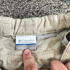 Columbia Khakis Pants Womens L 14-16 Beige Omni-Shade Convertible Hiking Cargo