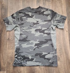 RVCA Men’s Gray Camo Logo Stretch Crew Neck Short Sleeve T-Shirt Size M