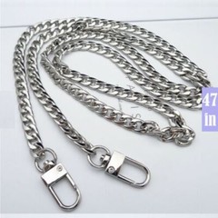 Purse Chain Strap Silver Handle Shoulder Crossbody Handbag Metal Replacement 47″