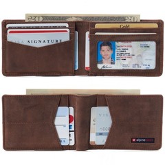 Alpine Swiss Delaney Slim Bifold Wallet | Front Pocket Wallet | 8 Card Slots ID