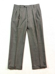 Jos A Bank 38×32 Black White Houndstooth Suit Pants 100% Wool Pleated Trousers