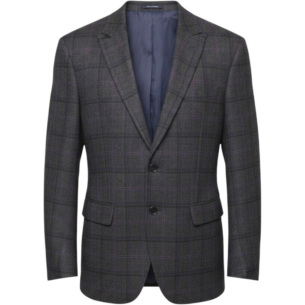 Jos. A. Bank Mens 44R Grey Purple Windowpane 1905 Tailored Fit Blazer Moon