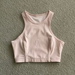Outdoor Voices Athena Crop Top Sports Bra Rose Quartz Pale Pink Small NWOT