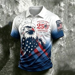 USA 250th Anniversary Eagle Polo Shirt, Patriotic American Flag 1776-2026 Tee