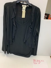 Jeffrey Banks Woman Black Layered Long Sleeve Top Size 1X – NWT – #1
