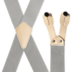 Men’s Suspenders – Wide Industrial Non-Stretch, X with Leather Ears, USA Made
