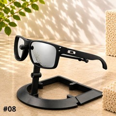 New In Box Oakley Holbrook Black Frame Sunglasses Fire Polarized Lens UV400