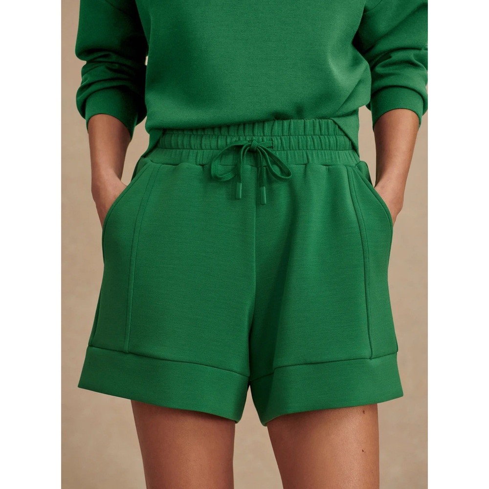 NWT Varley Doublesoft Atrium Short 4.5″ Anthropologie Sz XXS Green High Rise $88