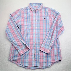 Vineyard Vines Shirt Mens Medium Colorful Plaid Whale Shirt Nylon Poly Stretch