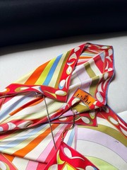 Emilio Pucci Rainbow Multicolor Print Halter Backless Top