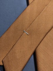 Eddy Monetti – Solid Orange Silk Tailored Tie Made in Italy