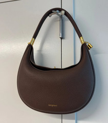 Songmont Luna Full Grain Leather Crossbody Shoulder Bag Medium CHOCOLATE BROWN