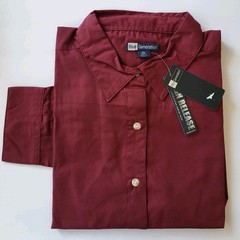 Blue Generation BG6216 Ladies Long Sleeve Superblend Button Shirt 3XL BURGUNDY