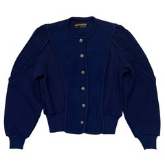 Geiger Navy Blue 100% Pure Wool Cardigan Sweater Made in Austria 38 S/M
