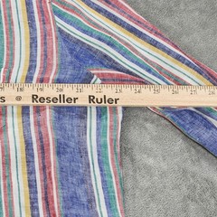 Frank & Eileen Shirt Womens Small Eileen Linen Multicolor Stripe Button Up