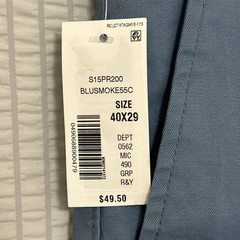 Roundtree & Yorke Men 40X29 Classic Fit Flat Front Pants Stretch Fabric Blue NWT