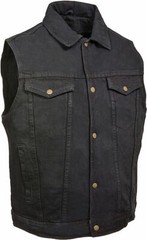 Milwaukee Leather Men’s Snap Front Motorcycle Denim Vest W/ Shirt Collar -DM1331