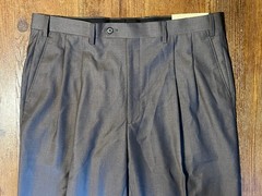 New Lauren Ralph Lauren Mens 36×32 Brown Dress Pants Pleated Cuffed Poly/Rayon