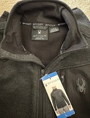 SPYDER Men’s Full Zip Jacket, Black, Size Medium, New Coat