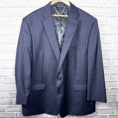 Lauren Ralph Lauren Blazer Suit Jacket Wool 2 Button Vented Striped Navy Men 48L
