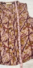 REWIND Floral Leaf Pink Mauve Tank Top Blouse Woman’s L V Neck Business Casual