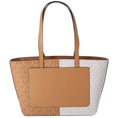 Michael Kors Jet Set Travel Medium Zip Top Tote Deer Multi Vanilla MK Signature