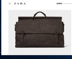 Zara FW Origins LEATHER SHOULDER BAG croc print BROWN Made in SPAIN 6122/305 NEW