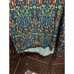 LuLaRoe Irma Tunic Top Shirt Medium M Abstract Print Teal Blue Orange