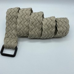 Tan Woven D-Ring Belt Men’s Size XL End to End 48″ Tagged 32