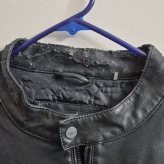 Wilson’s Leather Men’s Black Motorcycle Jacket Full-Zip Band Collar XL