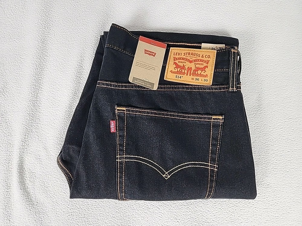 Levi’s 514 Regular Fit Zip Fly Straight Leg Denim Jeans 36X30 Men’s Black