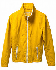 Michael Kors Men’s Yellow Windbreaker Jacket Full Zip Band Collar Logo, S