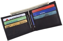 RFID Men’s Leather Slim Bifold Money Clip Wallet Front Pocket Credit Card Holder
