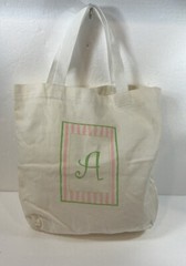 Innovo Inc, white tote with hot stamp initial A