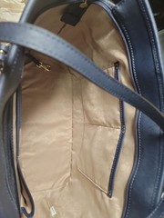 Michael kors leather shoulder bag jet set travel tote top zip blue and gold
