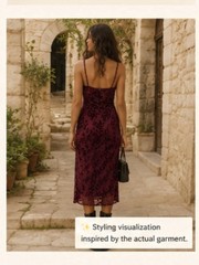 Whimsygoth Y2K Burnout Velvet Slip Dress Wine Fairycore Dark 90s Grunge Moody XS