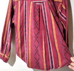 VTG Womens Wrangler Metal Button Up Cotton Shirt Colorful Aztec Cowgirl Western