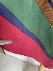AS9# VTG BURBERRYS London Silk Scarf Prorsum Knight Logo Green Burgundy Gold