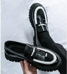 Men’s Party Dress Loafers Oxfords Faux Leather Platform Dress Formal Shoes Size