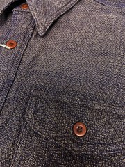 SAMURAI JEANS SSS26-KSK Imadara Work Shirt Long Sleeve Indigo Made in Japan