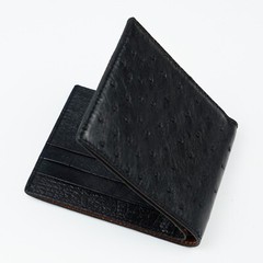 Genuine Ostrich Leather Bifold Wallet Men’s Skin Handmade Wallet Gift For Father