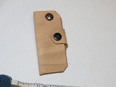 Handmade leather key holder light tan with butterfly 3.25″ X 1.5″ color varies