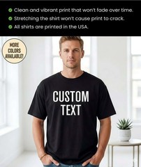 Personalized T-Shirt Custom Photo Text Logo Gift Unisex Cotton S-3XL Fast Ship